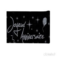SANTEX 4701-4-30  Chemin de table Joyeux Anniversaire  Noir pailleté Argent - B01HYDMDZA